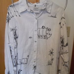 CHICO'S/ LINEN BUTTON DOWN SHIRT